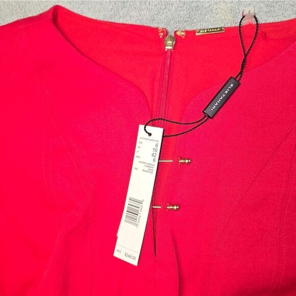 NWT Elie Tahari front  red dress size 6 NWT - Picture 6 of 15